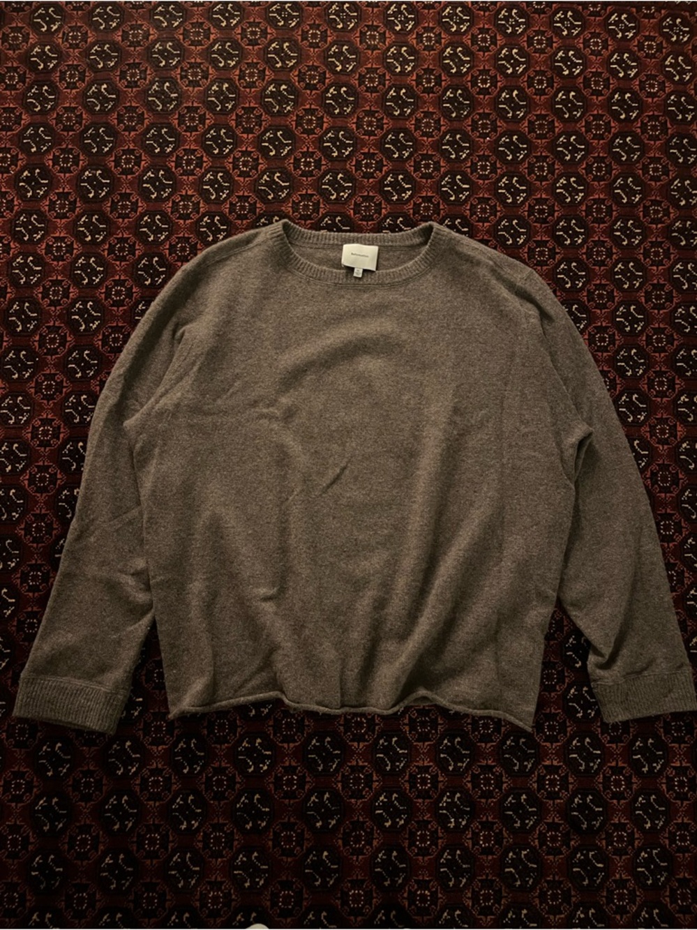 Reformation Brown Cashmere Crewneck Sweater